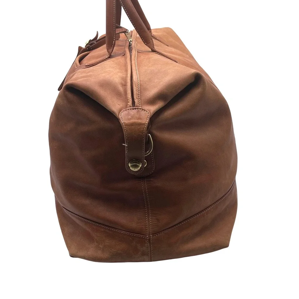 Vintage Coach British Tan Leather Duffle Bag USA Made Weekender 234-0550